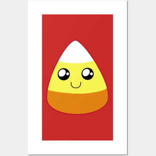 Cute Happy Candy Corn (Purple) Posters and Art